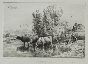 O lugar molhando. de Charles Emile Jacque