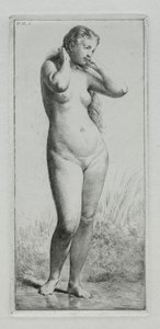 Mulher jovem tomando banho de Charles Emile Jacque
