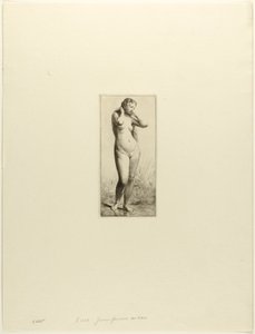 Mulher jovem tomando banho de Charles Emile Jacque