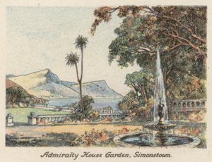 África do Sul: Admiralty House Garden, Simonstown (litografia a cores) de Charles Ernest Peers