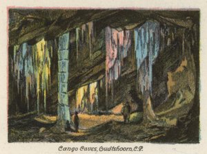 África do Sul: Cango Caves, Oudtshoorn, CP (litografia a cores) de Charles Ernest Peers