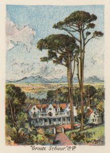 África do Sul: "Groote Schuur", CP (litografia a cores) de Charles Ernest Peers