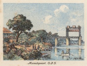 África do Sul: Mazelspoort, OFS (litografia a cores) de Charles Ernest Peers