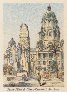 África do Sul: Câmara Municipal e Memorial de Guerra, Durban (litografia a cores) de Charles Ernest Peers