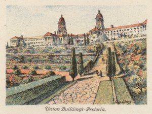 África do Sul: Union Buildings, Pretória (litografia a cores) de Charles Ernest Peers