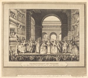 Coroação de Voltaire (A Coroação de Voltaire) de Charles Etienne Gaucher after Jean Michel Moreau