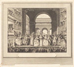 Coroação de Voltaire (A Coroação de Voltaire) de Charles Etienne Gaucher after Jean Michel Moreau