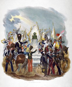 Diferentes uniformes e regimentos do exército francês, 1823.