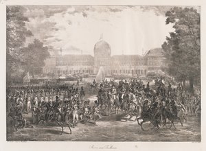 Revisão das Tuileries, início do século XIX (litho) de Charles Etienne Pierre Motte