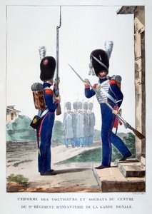 Uniformes da 2ª infantaria da guarda real francesa, 1823.