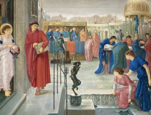 Quadros Pré-Rafaelitas : Santo Teófilo e o anjo. Lenda do Martírio de Saint Dorothea (Sainte Dorothee, Dorothee de Cesaree) par Murray, Charles Fairfax (1849-1919)