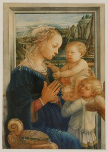 A Madonna e a Criança, depois de Lippi, cerca de 1876-80 (aguarela e cor de corpo sobre papel)