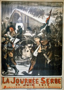 25 de junho de 1916 - Dia da Sérvia, pôster da Primeira Guerra Mundial francesa, 1916