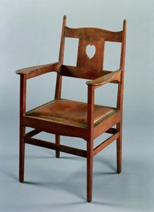 Cadeira de jantar com braços e assento drop-in, c.1902 (carvalho)