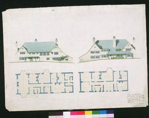Casa a ser construída em Gartmel Fell Gillhead, Windermere para JW Buckley Esquire, 1899 (wc e lápis sobre papel) de Charles Francis Annesley Voysey