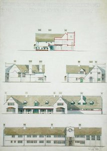 Proposta de casa em Higham Woodford, Essex para Lady Henry Somerset de Charles Francis Annesley Voysey