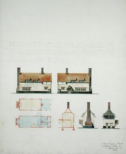 Proposta de casa para A.A. Voysey Esq. em Slindon, perto de Barnham Junction, Sussex