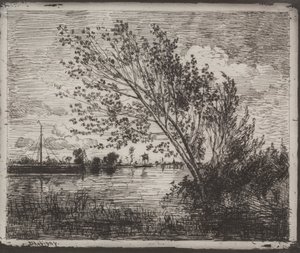 Um aglomerado de amieiros de Charles Francois Daubigny