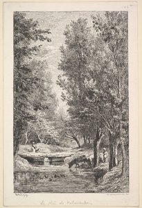 Um córrego no vale de Mondois, 1835-78. de Charles Francois Daubigny
