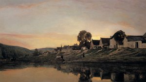 Uma vila perto de Bonnieres, 1861 de Charles Francois Daubigny