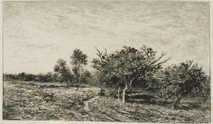 Macieiras em Auvers de Charles Francois Daubigny