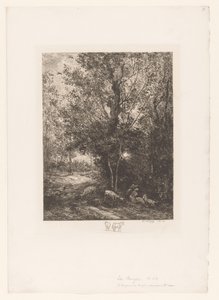 Floresta com pastores de cabras em repouso
Le berger et la bergère de Charles Francois Daubigny