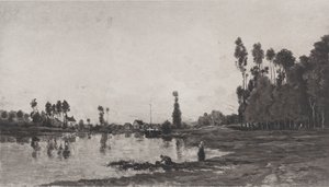 À beira do rio, 1865. de Charles Francois Daubigny