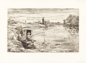 Cabin Boy Fishing (Le Mousse a la peche) de Charles Francois Daubigny