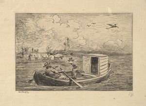 Ligando para Shore, 1861. de Charles Francois Daubigny