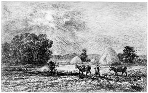 Clair de Lune em Valmondois, 1840-1875 1924 de Charles Francois Daubigny