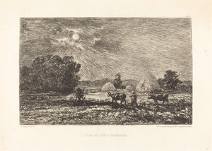 Luar em Valmondois (luar em Valmondois) de Charles Francois Daubigny