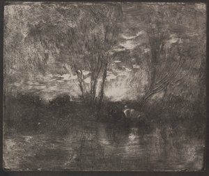 Vacas em um local de rega de Charles Francois Daubigny