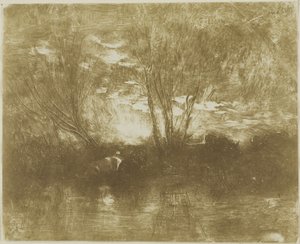 Vacas no local de rega de Charles Francois Daubigny