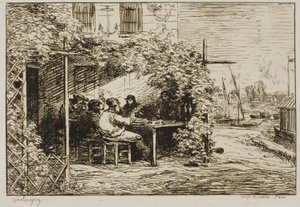 Café da manhã de partida em Asnières de Charles Francois Daubigny