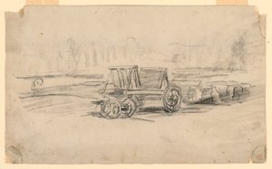 Desenho, Uma carroça agrícola, ca. 1850 de Charles Francois Daubigny