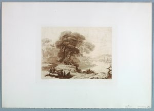 Desenho, Paisagem (segundo Claude Lorraine), 1849 de Charles Francois Daubigny