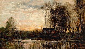 Noite em Bas Meudon, 1874 de Charles Francois Daubigny