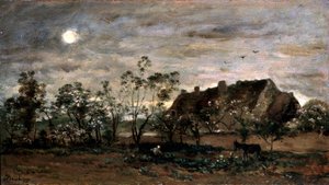 Noite em Honfleur, década de 1860. de Charles Francois Daubigny