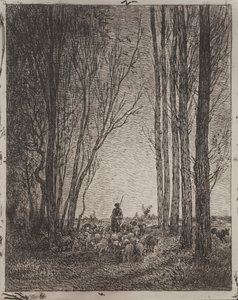 Reunindo-se no rebanho de Charles Francois Daubigny