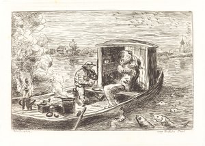 Descendo a corrente (Avallant) de Charles Francois Daubigny