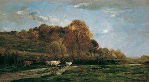 Paisagem outonal do prado de Charles Francois Daubigny