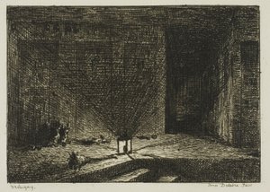 Interior de uma pousada (O corredor de uma pousada) de Charles Francois Daubigny