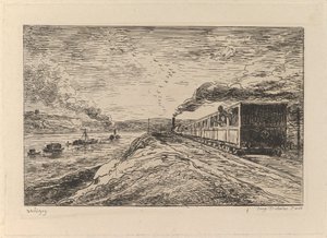 Le Départ Le Retour, de Le Voyage en bateau, 1861. de Charles Francois Daubigny