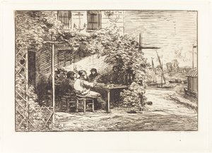Almoço a caminho de Asnieres (Le Dejeuner du depart a Asnieres) de Charles Francois Daubigny