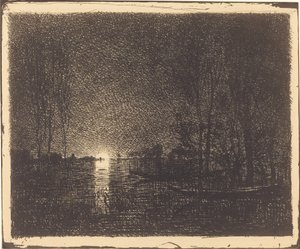 Paisagem enluarada de Charles Francois Daubigny