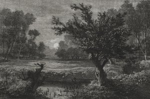 Nascer da lua no vale de Andilly, 1845. de Charles Francois Daubigny