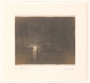 Vista nocturna de um lago
Effet de nuit de Charles Francois Daubigny