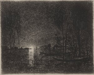 Noturna, impressão original 1862, impressa em 1921. de Charles Francois Daubigny
