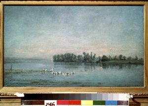 ""Early Morning"" (Manhã) Pintura de Charles-François (Charles Francois) Daubigny (1817-1878) 1858 Museu Pushkin, Moscou de Charles Francois Daubigny