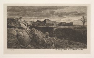 Ruínas do Castelo de Crèmieux Isère, 1850. de Charles Francois Daubigny